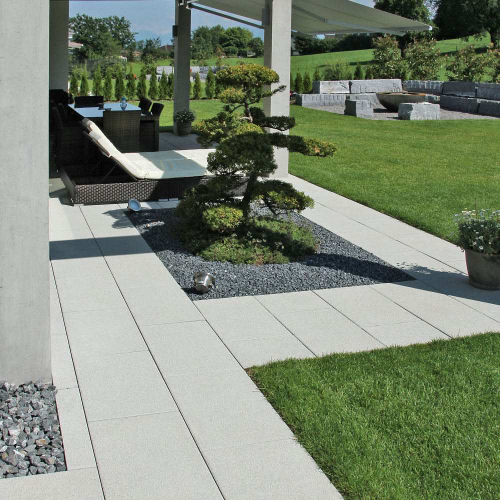 PARCO SELECTION Gartenplatte, grau, glatt, gefast, HW Stansstad