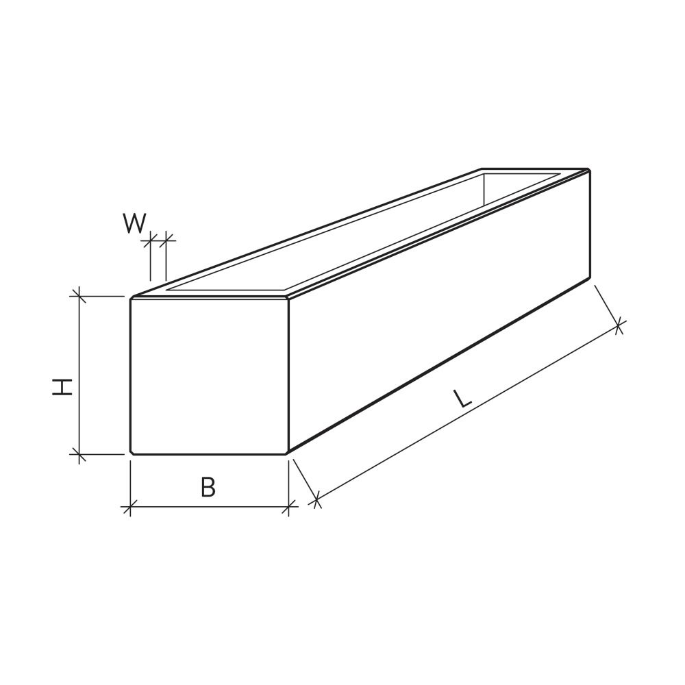 PARCO Brunnentrog quadratisch, grau, glatt