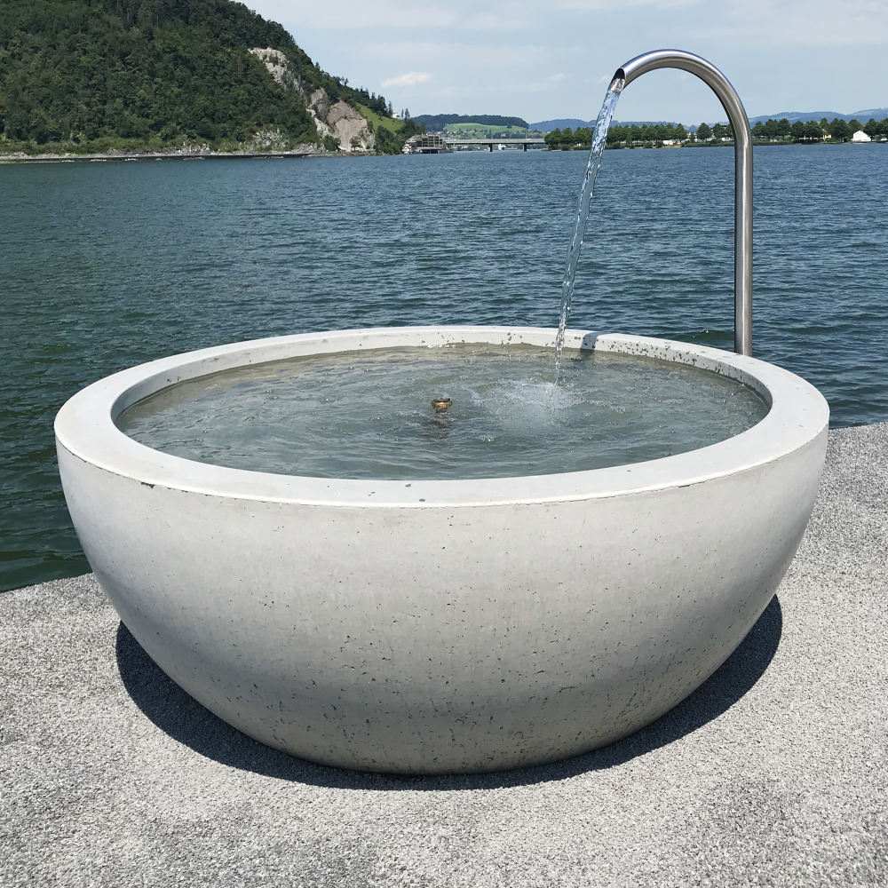 RONDO Brunnentrog, anthrazit, gestrahlt, gefast