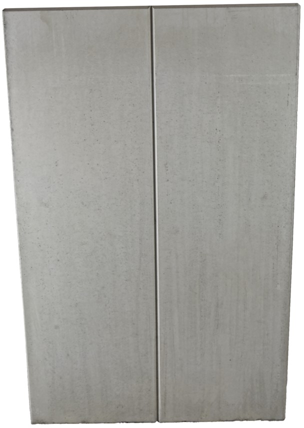 EXACTA Winkelplatte Eckstück Typ 2, links, grau, glatt, gefast, bewehrt