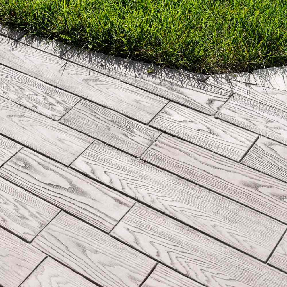 TERRA NOVA Gartenplatte, mit Holzstruktur, naturgrau, strukturiert, gefast