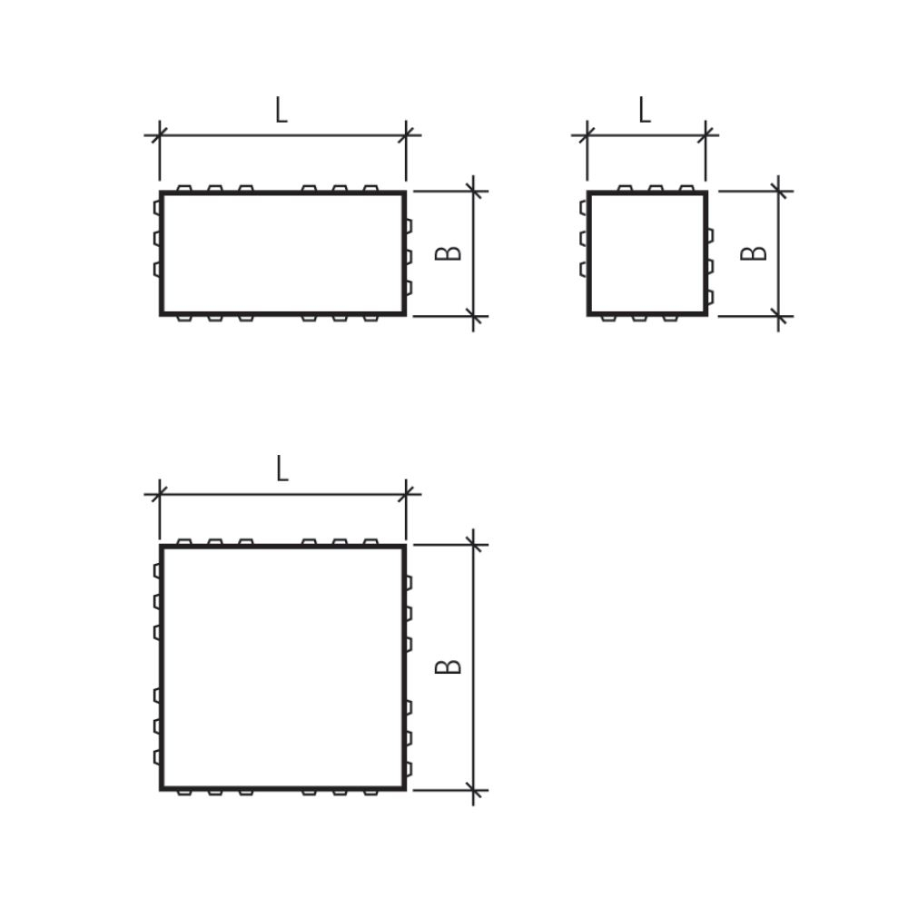 CARENA Pflasterstein mit Nockenverbund, schwarz, glatt, vollkantig