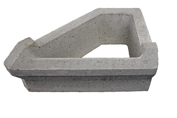 VERDURO Böschungselement, Eckelement, ausspringend rechts, grau, glatt