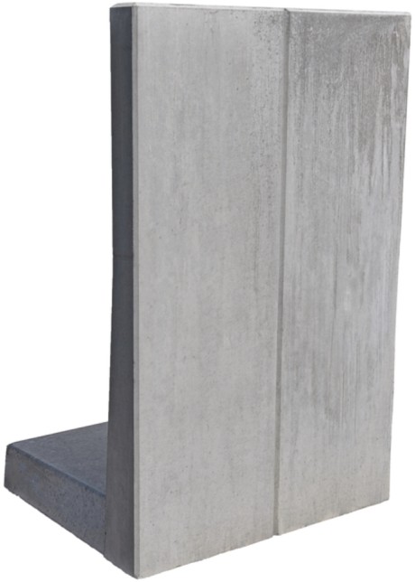 EXACTA Winkelplatte Typ 2, grau, glatt, gefast, bewehrt