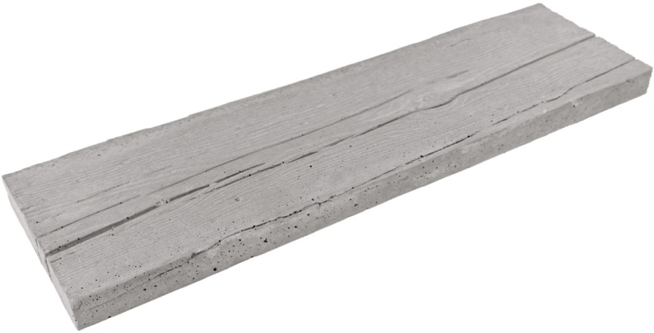 LENIA Gartenplatte mit Holzstruktur, Normalplatte, naturgrau, strukturiert, gerundet