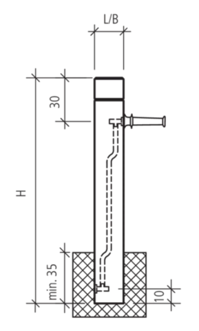 RESIDENZA Brunnenstock rechteckig, ALPINA edelweiss, gestrahlt,