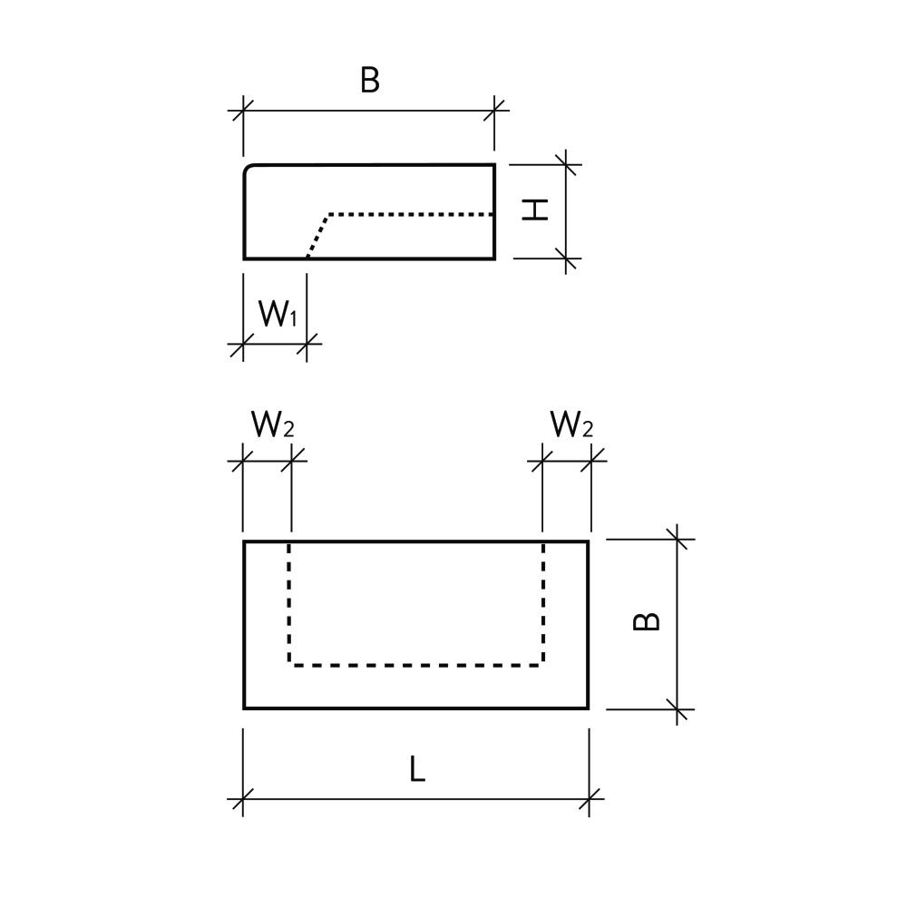 FROSTA Blockstufe Eckelement, grau, gestrahlt, stirnseitig leicht gerundet