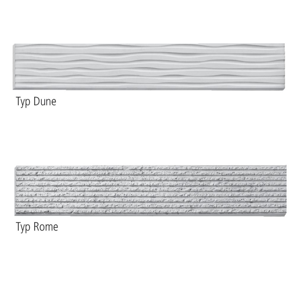 Betonzaun TREND LINE, Normalplatte, Rome, grau, doppelseitig