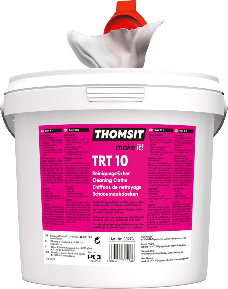 THOMSIT TRT 10 Reinigungstücher, Eimer 72 Tücher