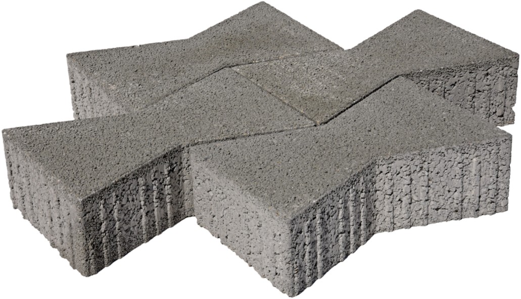 FILTROTEC Sickerstein GROB, Halbstein, mit Nockenverbund, grau, gefast