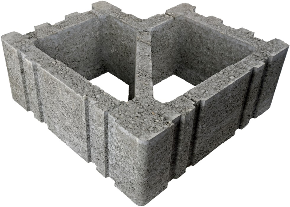 TERUNO Böschungselement, Eckelement, grau