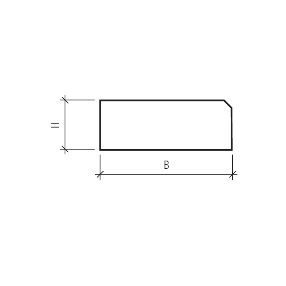 FINALGO Vakuum Blockstufe, anthrazit, 2-seitig gestrahlt, stirnseitig gefast