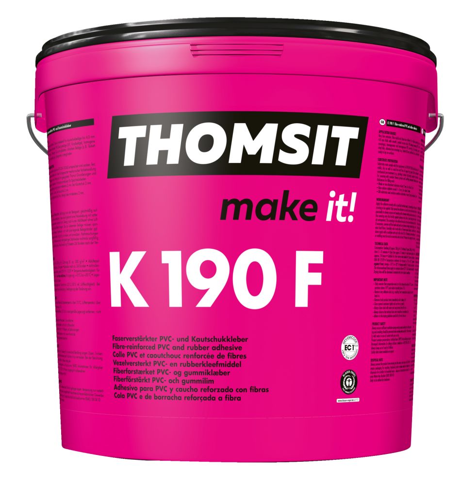 THOMSIT K 190 F Faserverstärkter PVC- und Kautschukkleber, 13-kg-Eimer