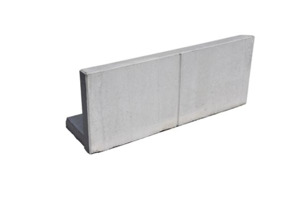 EXACTA LIGHT Winkelplatte, Eckstück links, Typ 1, grau, glatt, gefast, unbewehrt