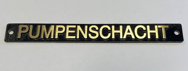 Beschriftungsschild "PUMPENSCHACHT"