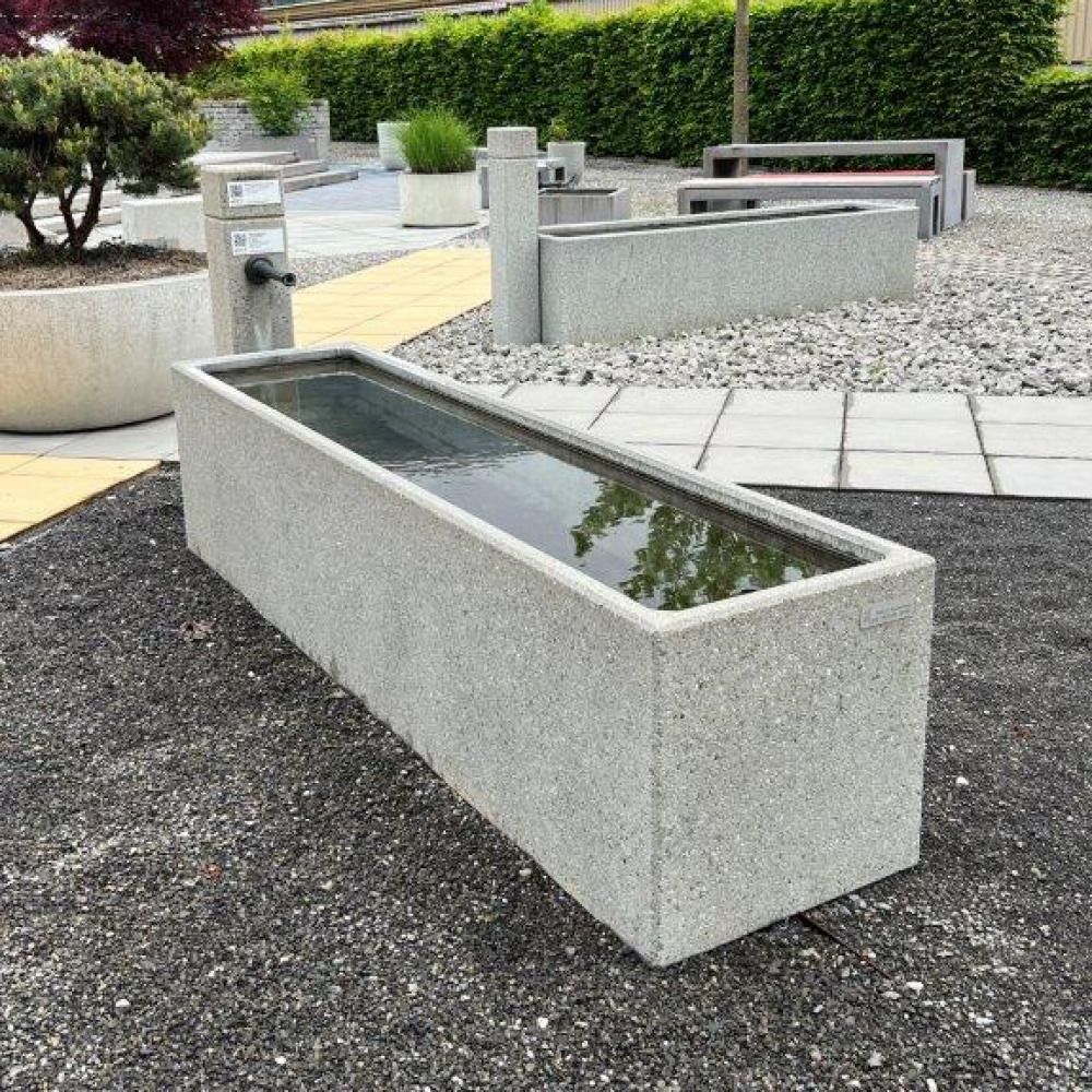 PARCO Brunnentrog quadratisch, grau, gestrahlt