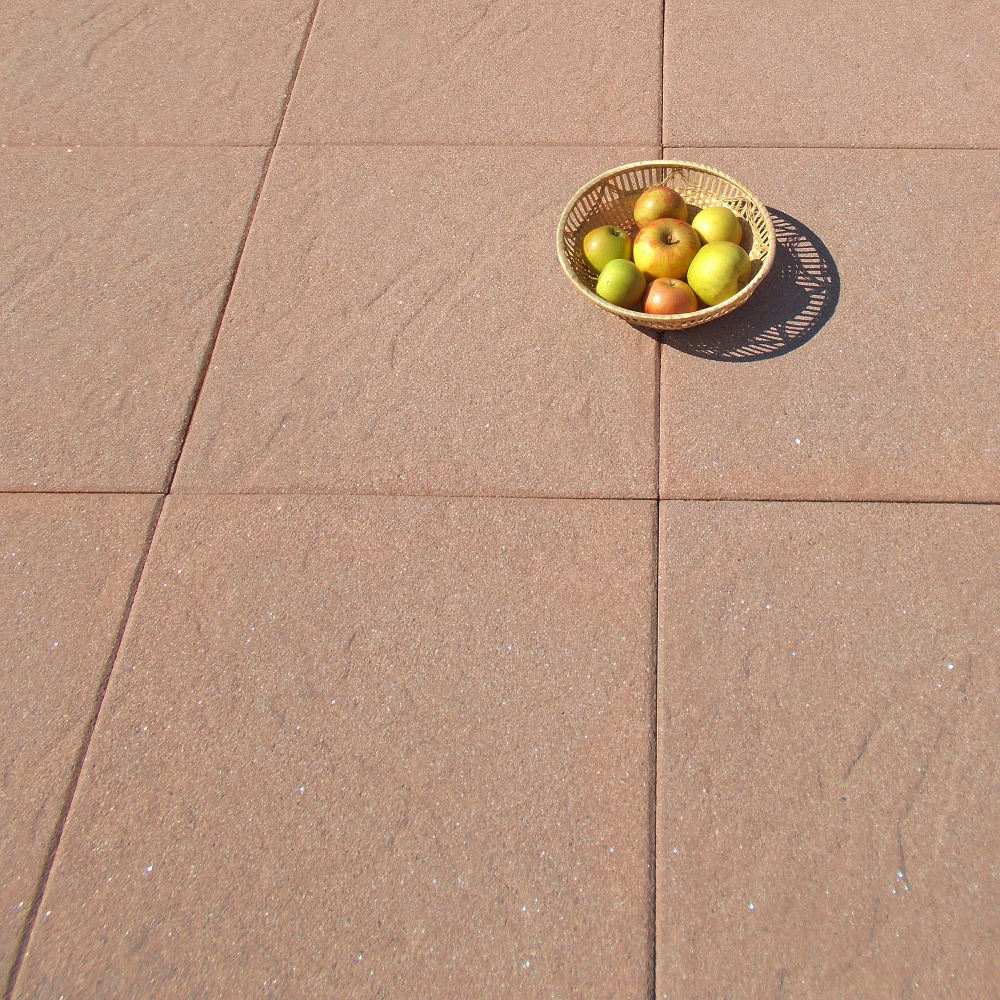 ESTRELLA Gehwegplatte, braun, strukturiert, gestrahlt, gefast