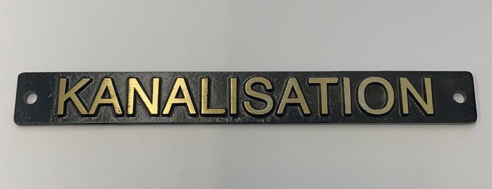 Beschriftungsschild "KANALISATION"
