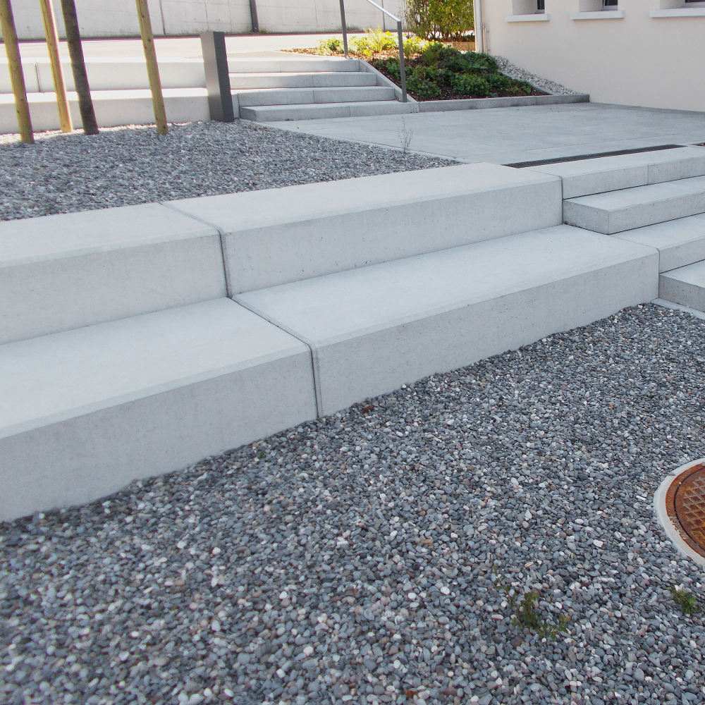 Vierkant-Element, Abschlusselement, einseitig geschlossen, grau, glatt, gefast