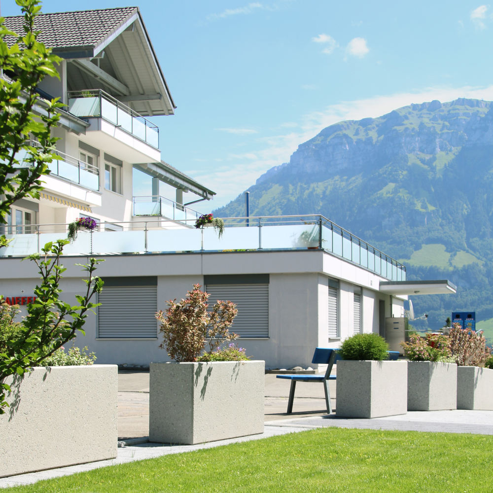 PARCO Pflanzentrog quadratisch, grau, gestrahlt