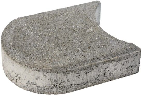 Rasenkantenstein, Halbstein, grau, glatt