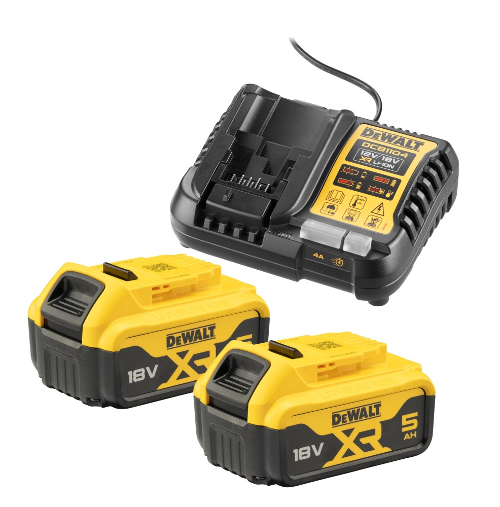 DeWALT 18V Akku-Starter-Kit / 2x 5Ah + DCB1104