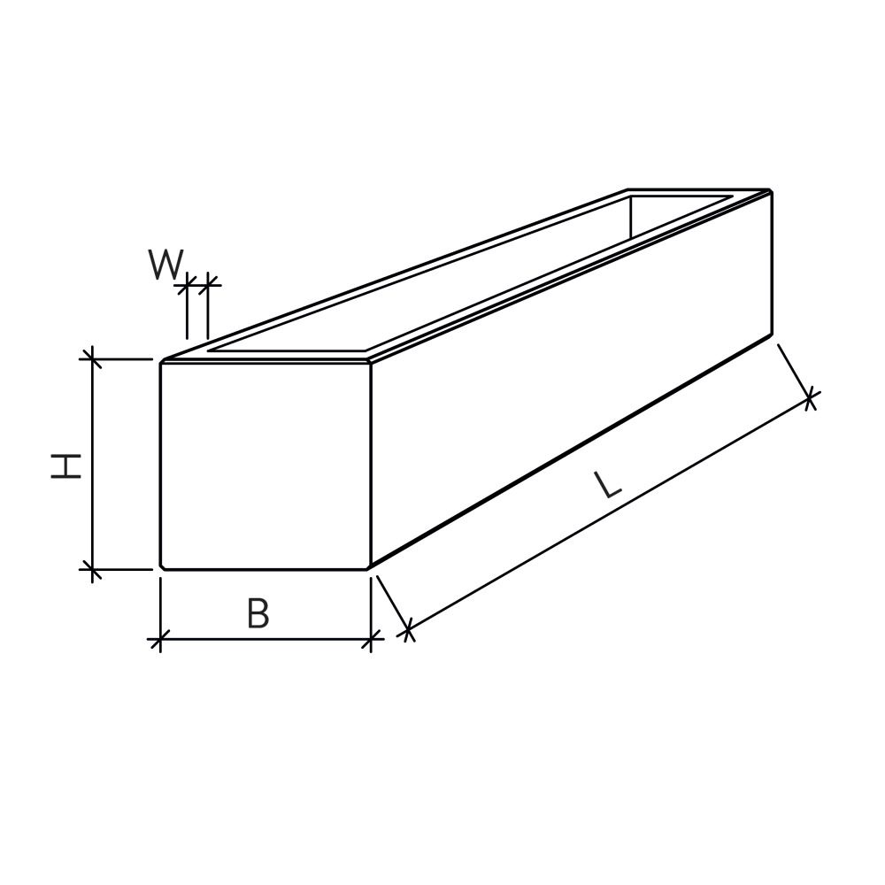 PARCO Pflanzentrog quadratisch, grau, gestrahlt