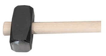 Steinschlegel mit Holzstiel