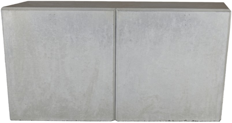 EXACTA Winkelplatte Eckstück Typ 1, links, grau, glatt, gefast, bewehrt