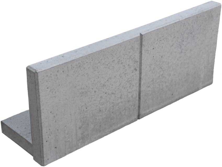 EXACTA LIGHT Winkelplatte Typ 1, grau, glatt, gefast, bewehrt