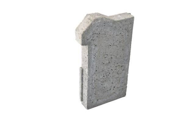 VERDURO Böschungselement, Abschlusselement, links, grau, glatt