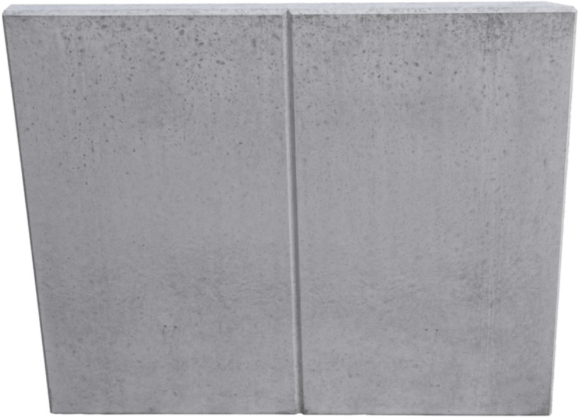 EXACTA LIGHT Winkelplatte, Eckstück rechts, Typ 2, grau, glatt, gefast, bewehrt