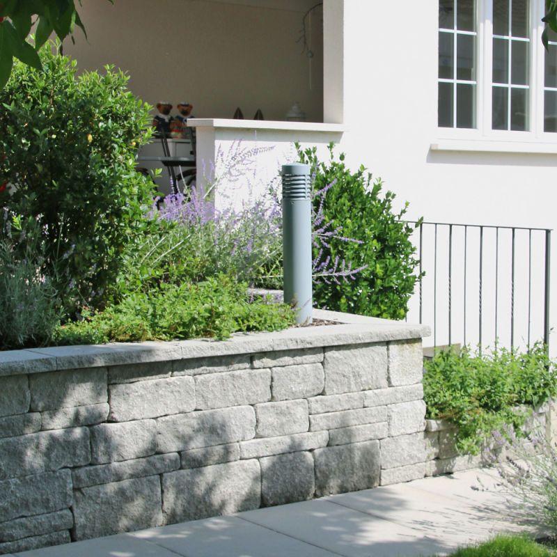 SANTURO Landhausmauer Typ 2, 2-seitig gespalten, grau, Kanten gebrochen