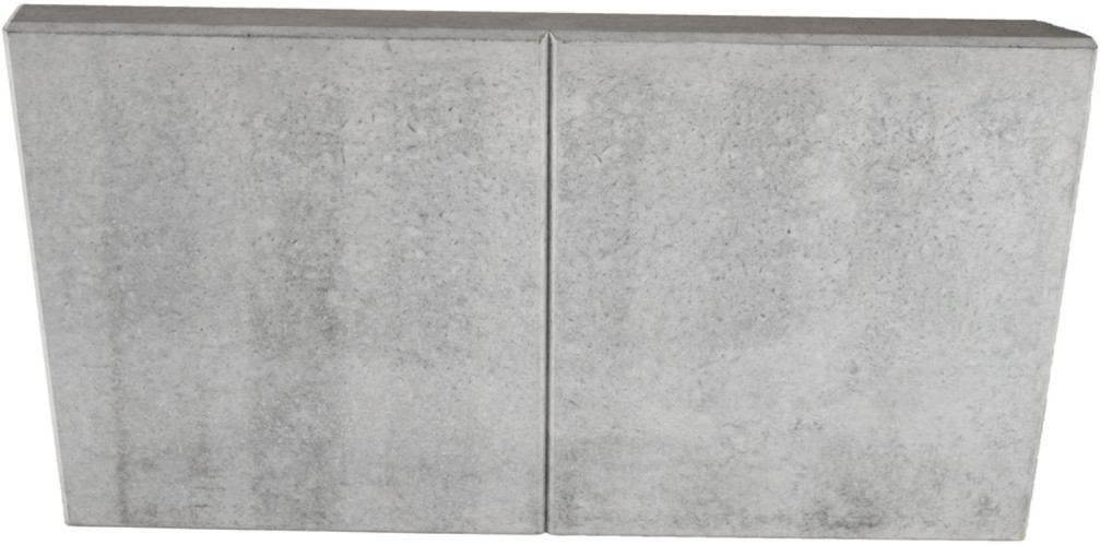 EXACTA LIGHT Winkelplatte, Eckstück rechts, Typ 1, grau, glatt, gefast, bewehrt