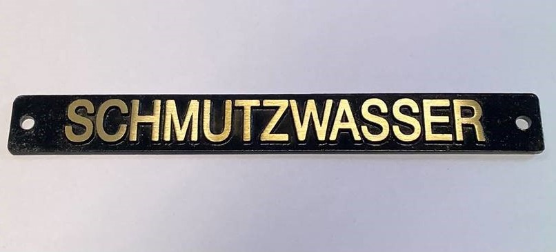 Beschriftungsschild "SCHMUTZWASSER"