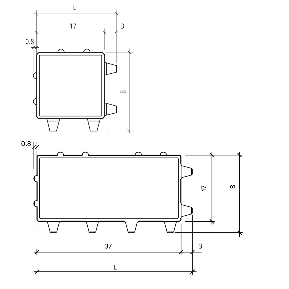 CLASSIC RASEN Ökostein mit Nocken, anthrazit, glatt, gefast