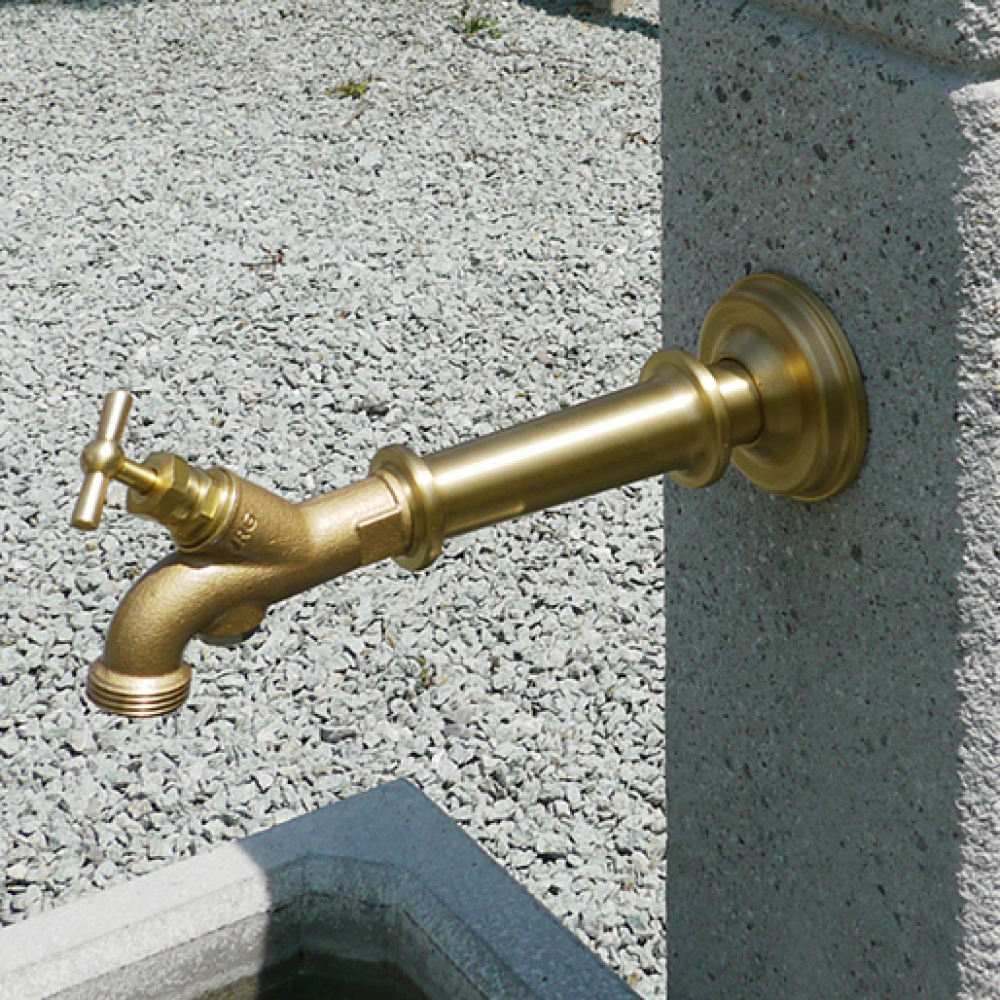 PARCO Brunnenrohr zu Brunnenstock, aus Messing mit Absperrhahn, Anschlussrohr 3/4" 