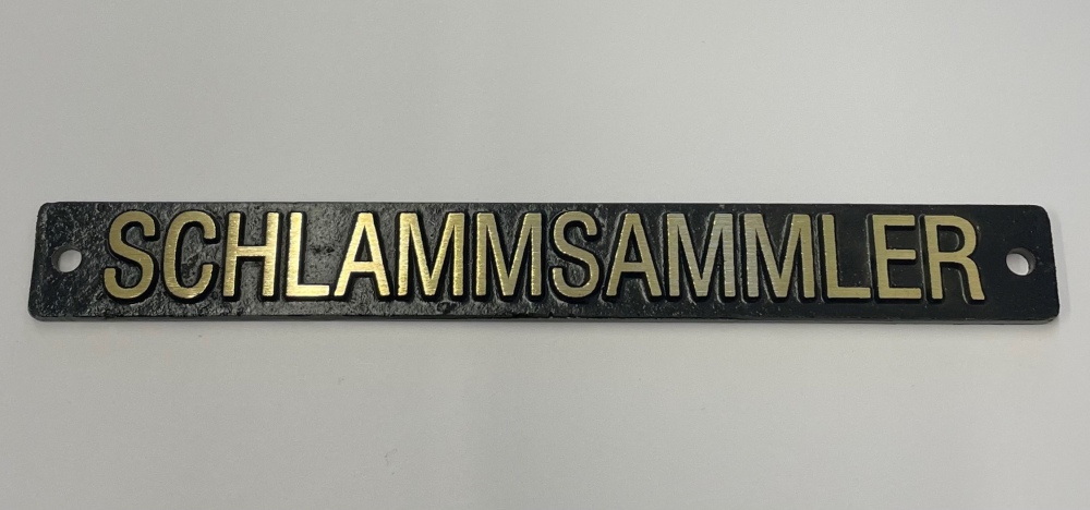 Beschriftungsschild "SCHLAMMSAMMLER"