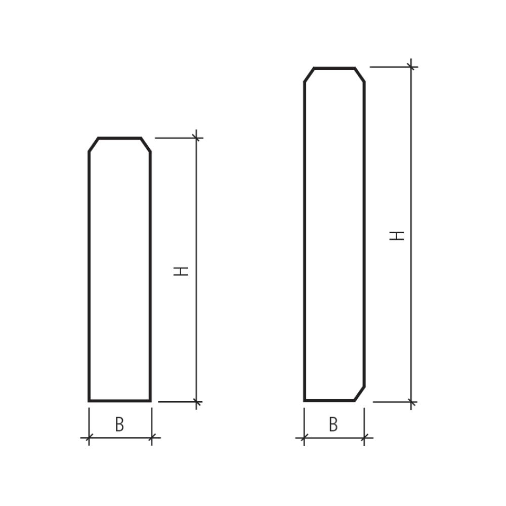 Stellplatte, grau, glatt, beidseitig gefast