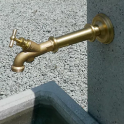 RESIDENZA Brunnenstock rechteckig, LEVENTINA grau, gestrahlt,