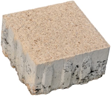 CARENA Pflasterstein mit Nockenverbund, juragelb, glatt, gefast