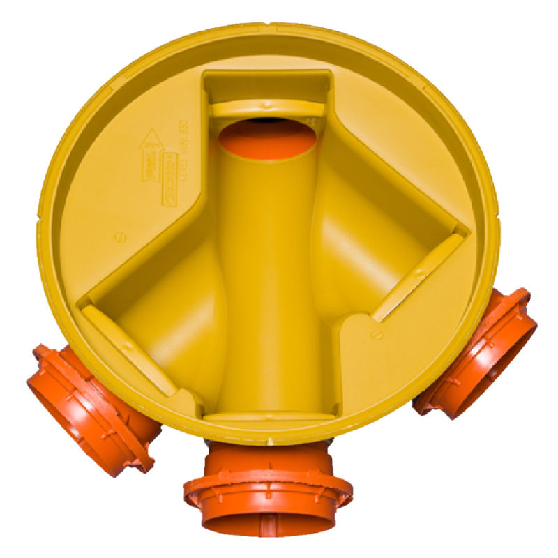 KERES Mini Normschachtboden Typ 2, mit Seitenanschluss r/l, für PVC-, PEHD- oder PP-Rohre