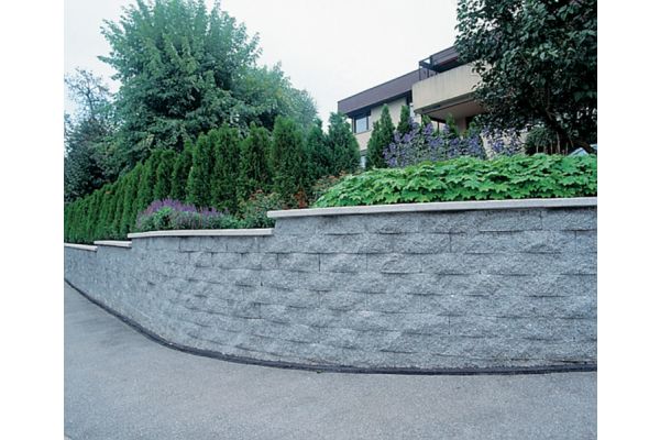 Abdeckplatte zu Spaltstein, grau, abgerieben, gefast, bewehrt