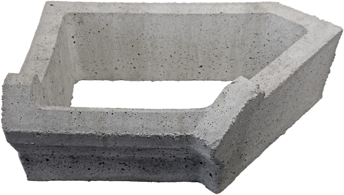 VERDURO Böschungselement, Eckelement, einspringend links, grau, glatt