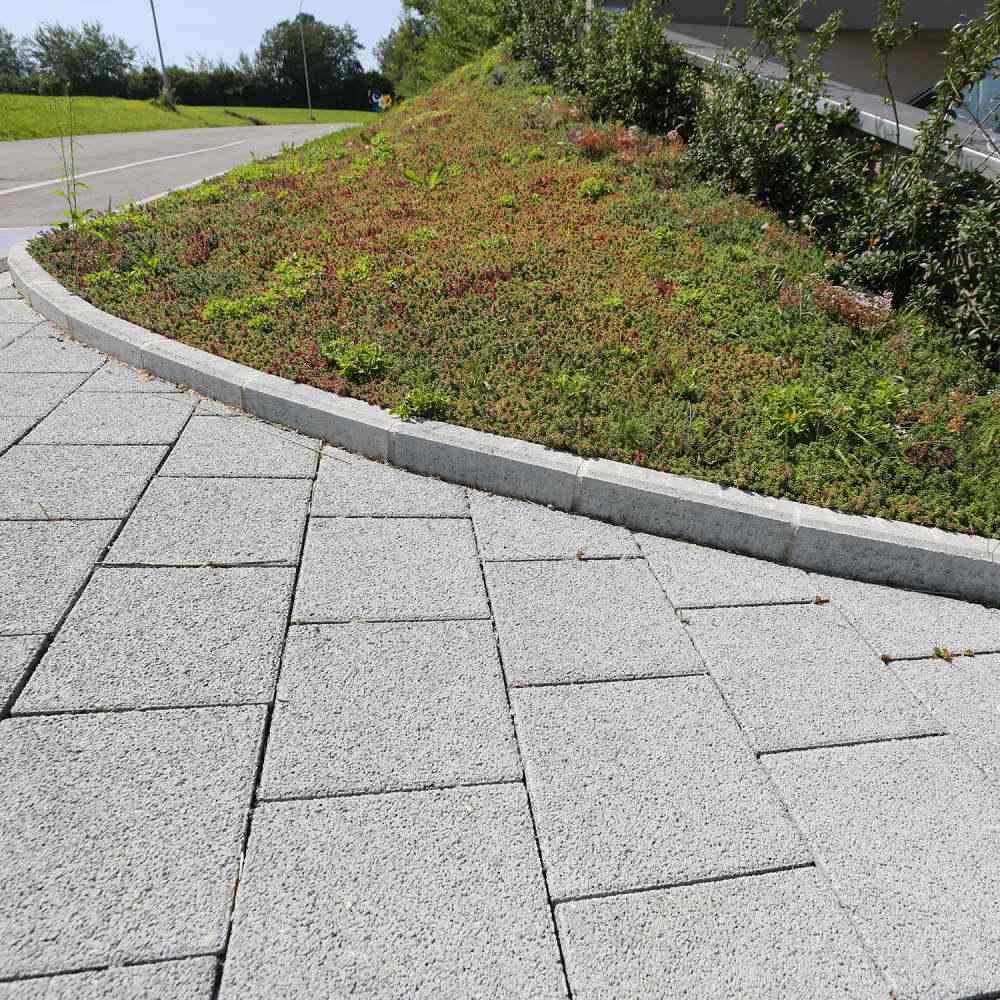 Stellplatte, grau, glatt, beidseitig gefast