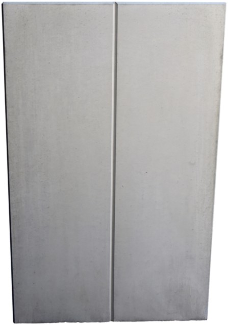 EXACTA Winkelplatte Eckstück Typ 2, rechts, grau, glatt, gefast, bewehrt