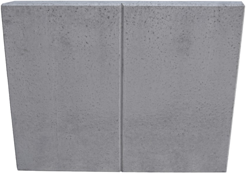 EXACTA LIGHT Winkelplatte, Eckstück links, Typ 2, grau, glatt, gefast, bewehrt