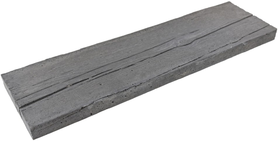 LENIA Gartenplatte mit Holzstruktur, Normalplatte, altgrau/anthrazit, strukturiert, gerundet