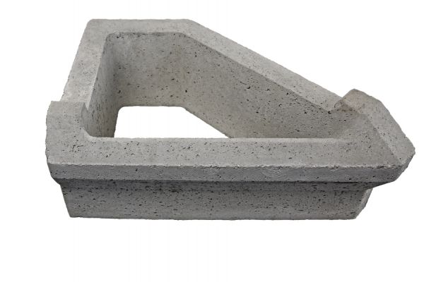 VERDURO Böschungselement, Eckelement, ausspringend links, grau, glatt