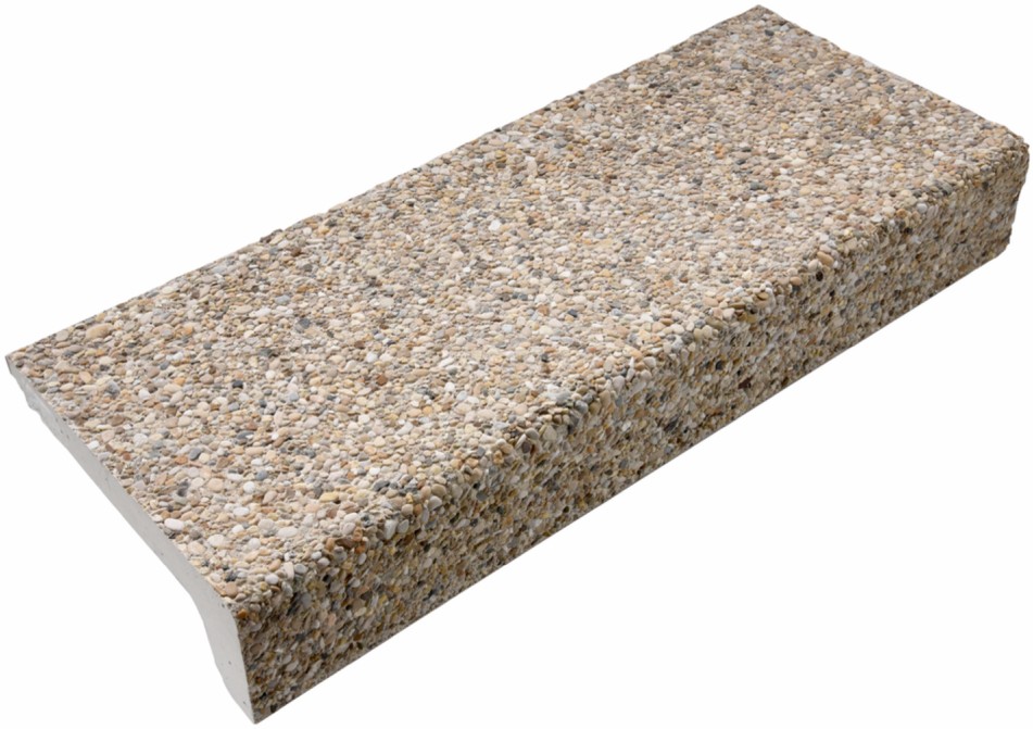 CASTELLO Winkelstufe, Bressane gelb, gewaschen, mit Rundkorn 5-10 mm